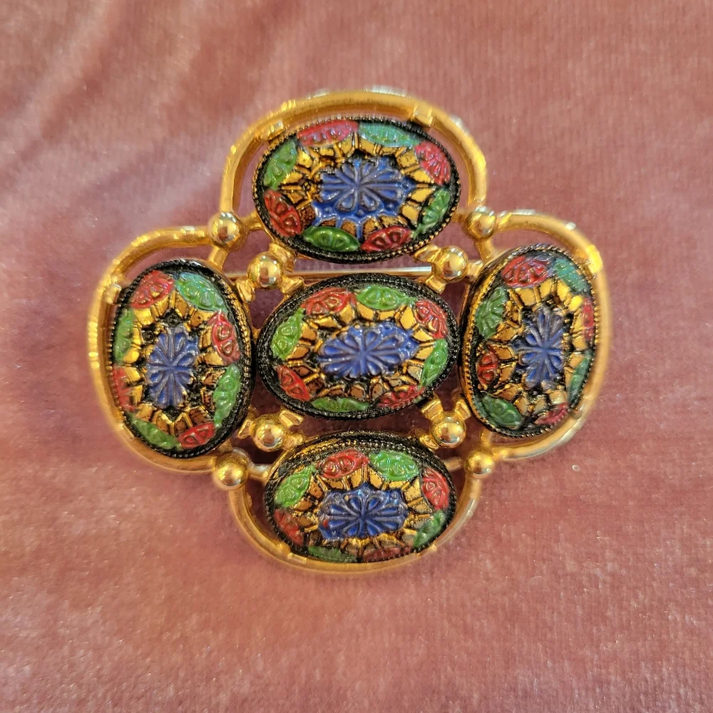 Trio of Brooches ~ Vintage ~ Sarah Coventry ~ Napier ~ Mosaic ~ Gold-Tone ~ Nice